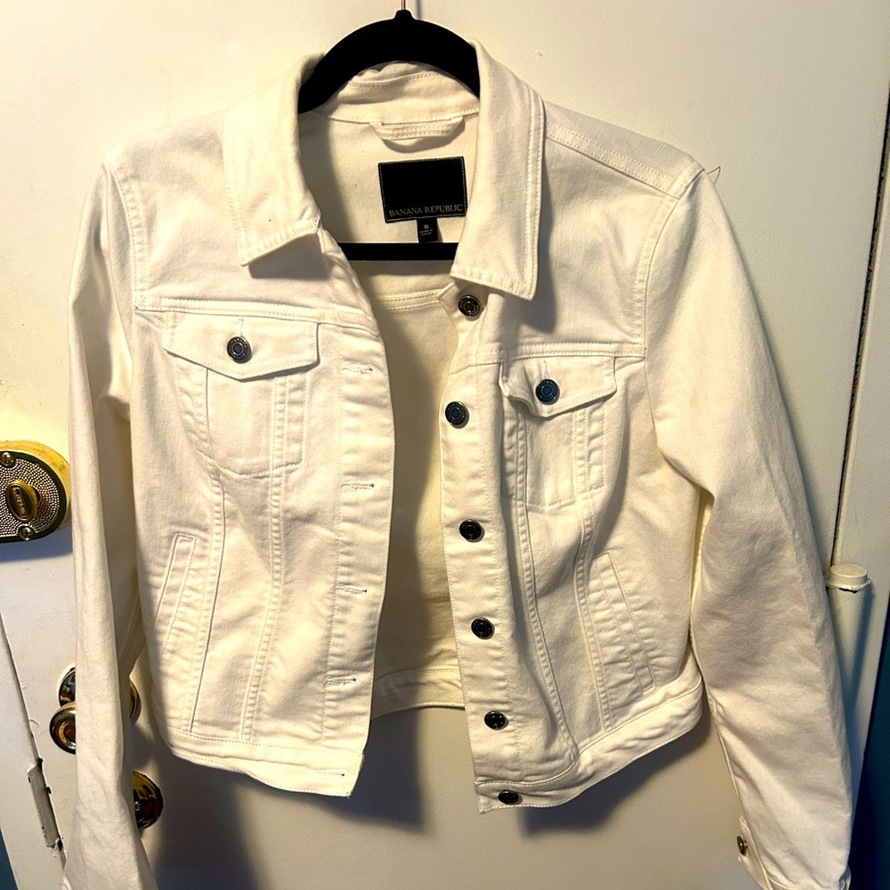 Banana Republic White Denim Jacket